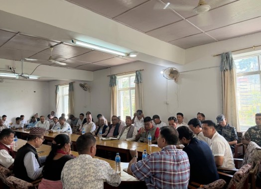 श्रीमान् प्रमुख जिल्ला अधिकारी तथा जिल्ला विपद् व्यवस्थापन समितिका अध्यक्ष श्री डा. डिजन भट्टराईज्यूको अध्यक्षतामा जिल्ला विपद् व्यवस्थापन समितिको बैठक सम्पन्न। (२०८३/०५/११)